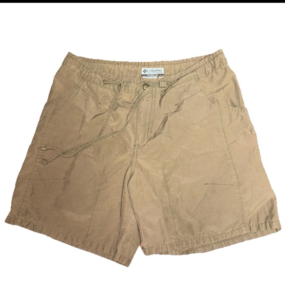 Columbia Sportswear Company Olive Green Drawstring Shorts Womens Medium Hiking